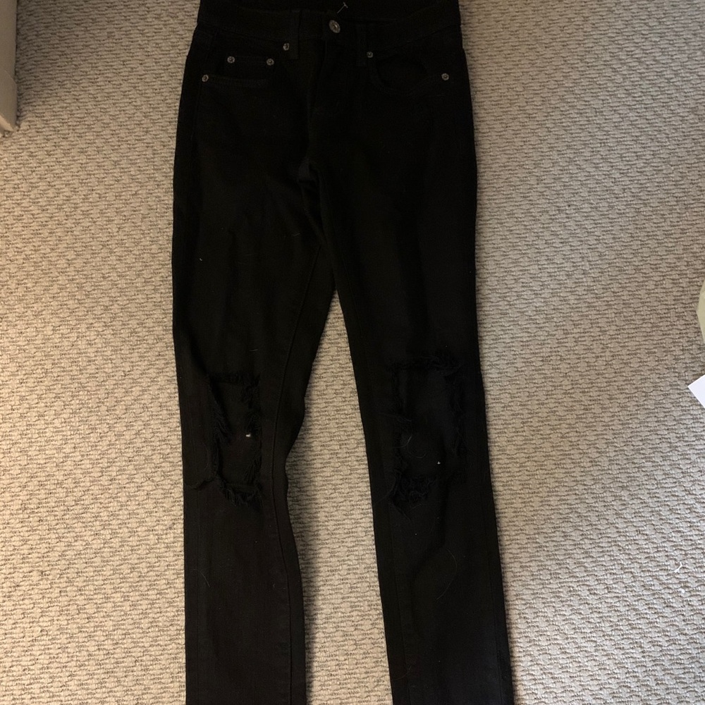 Carmar black jeans with rips in knees